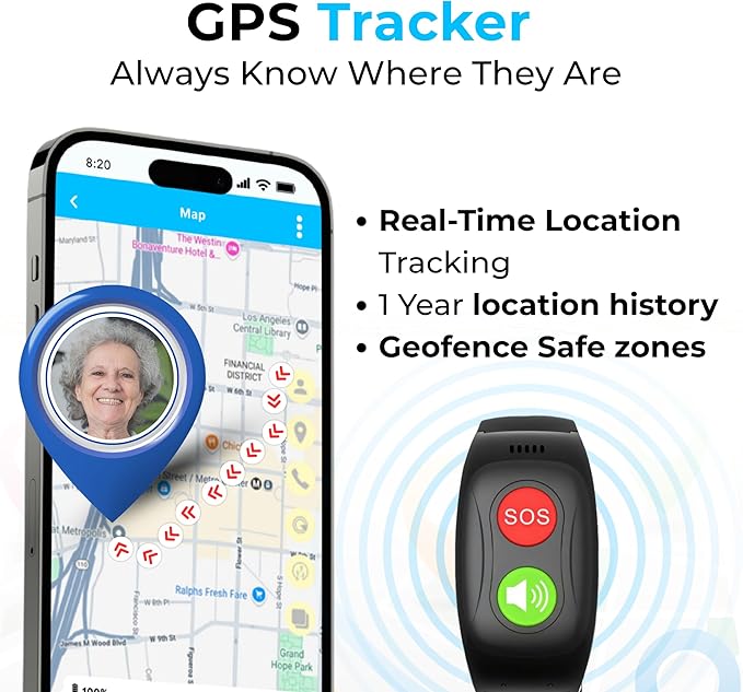 SecuLife SOS Wristband, Fall Detection, GPS Safety Bracelet - Image 3