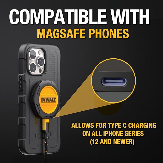 DEWALT Heavy Duty Wireless Charger, 15W Max Cell Phone Charger, Fast Wireless - Image 5