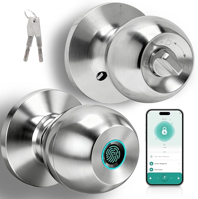 UMIK UMIKSMART Fingerprint Door Lock, Smart Door Knob, Keyless Entry Door Lock by UMIKSMARTLOCK