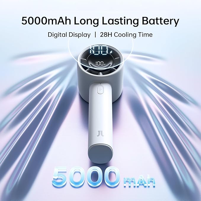 JISULIFE Handheld Turbo Fan Life10s, 5000mAh Rechargeable Portable Fans - Image 3