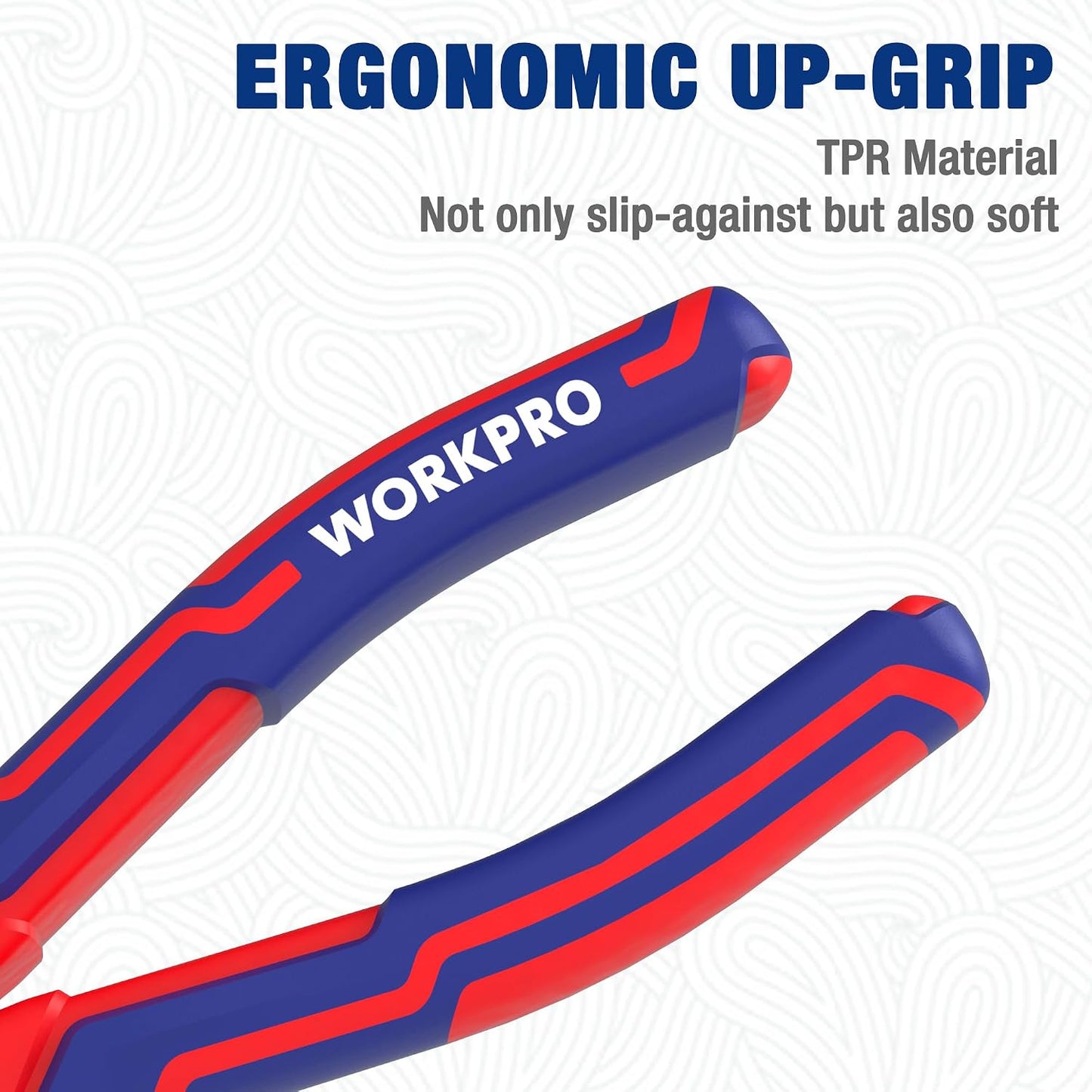 WORKPRO Premium 6" Bent Needle Nose Pliers(Smooth Jaw), Paper Clamp Precision, Heavy-Duty CRV Steel, Soft Grip with Wire Cutter, Long Nose Cutting Pliers