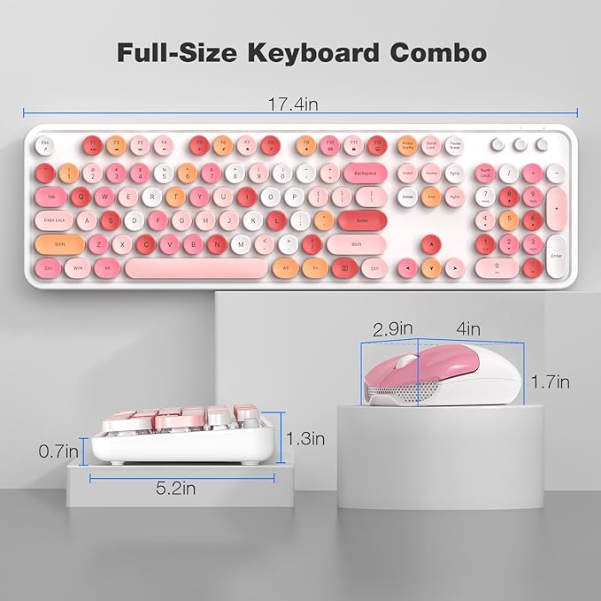 MOFII Wireless Keyboard and Mouse Combo, 2.4GHz Retro Full-Size Wireless - Image 7