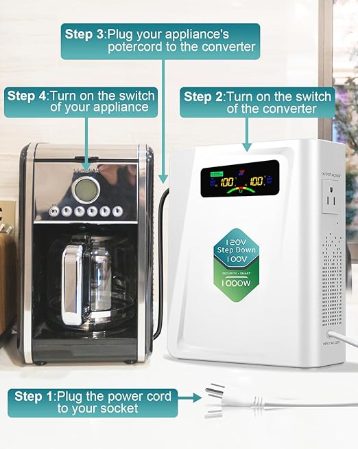 ZHENGXI 120v to 100v Step Down Transformer 1000W Power Voltage Converters - Image 4