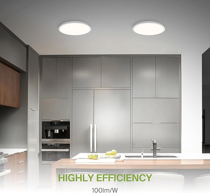 ASD LED 24" Round Flush Mount Ceiling Light Fixture, Low Profile Surface - Image 6