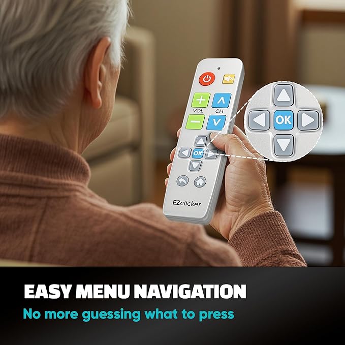 EZclicker Big Button Universal TV Remote Simple Easy to Use, Works - Image 8
