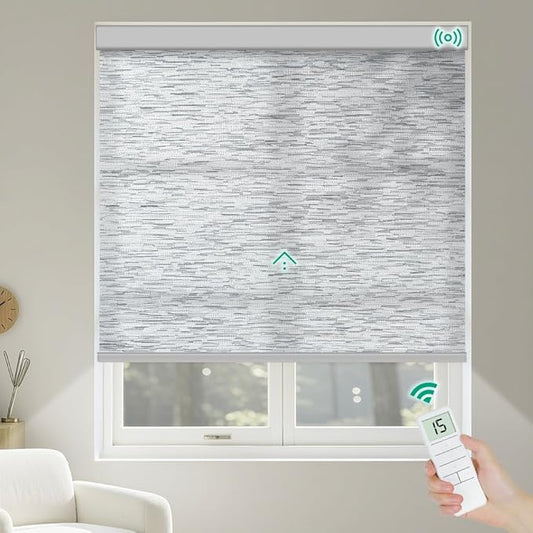 Kilonity Motorized Roller Shades, Light Filtering Remote Control Custom Window by Unknown