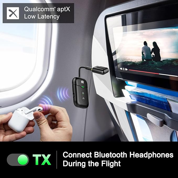 Premium Airplane Bluetooth 5.4 Transmitter Adapter, Supports 2 - Image 3