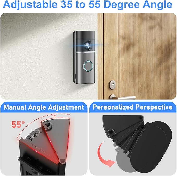 Pyfhy R/ing Doorbell Angle Mount Adjustable 35 to 55 Degree Compatible - Image 4
