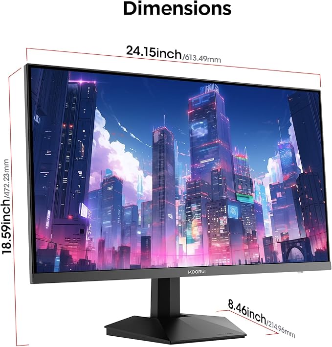 KOORUI 27" Gaming Monitor, 200Hz 1ms Fast IPS, WQHD HDR 400 Display, DCI-P3 95% - Image 9