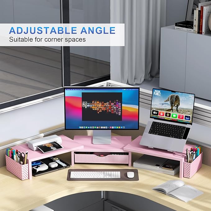 gianotter Dual Monitor Stand Riser, Desk Organizer - Image 3