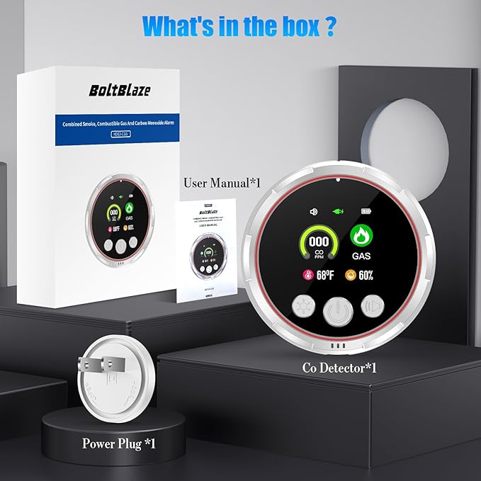 2 Pack 4-in-1 Carbon Monoxide Detectors &Natural Gas Leak Detector, Portable - Image 8