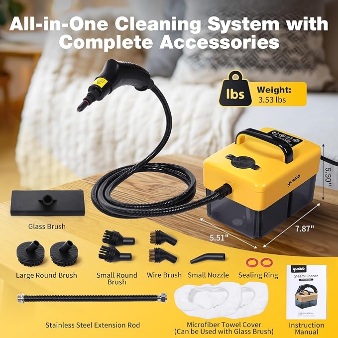 Handheld Steam Cleaner for Home, 6-Level Adjustable, 15s Heat-Up, One Touch - Image 9