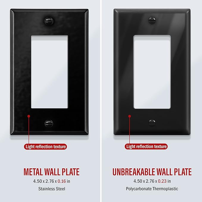 ENERLITES Decorator Switch Metal Wall Plate, Outlet Cover, Corrosion Resistant - Image 5