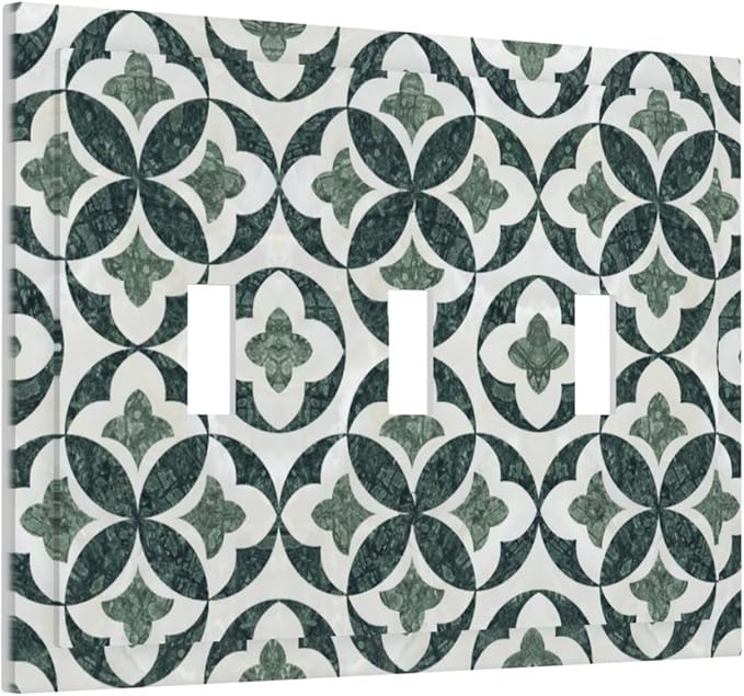 Bvtewkhz Green Luxury Modern Cubic Marble 3 Gang Triple Toggle Decorative Light - Image 2