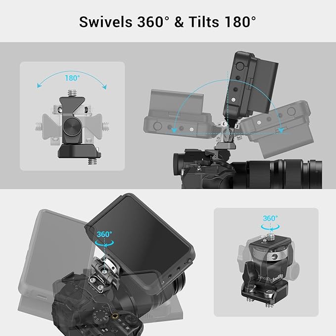 SmallRig Monitor Mount Swivel 360° and Tilt 180° Adjustable Bracket - Image 3