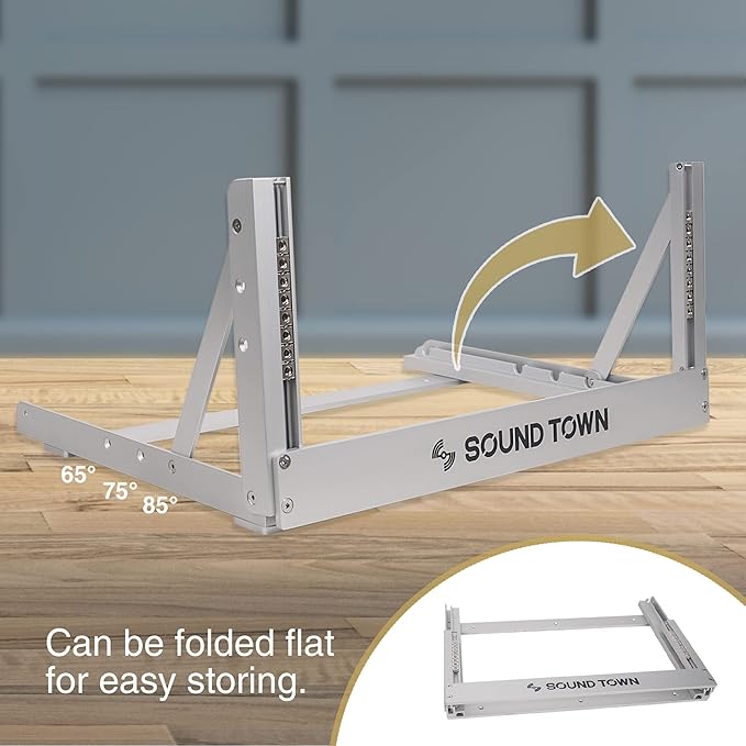 Sound Town 6U Aluminum 2-Post Desktop Open-Frame Rack, Angle Adjustable - Image 5