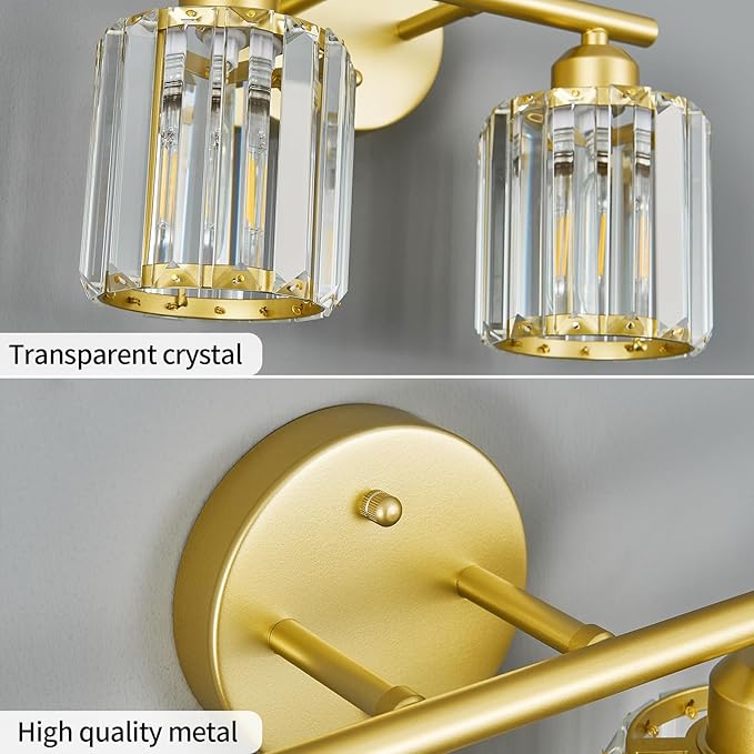 FDPBY Modern 2 Light Crystal Vanity Light, Compatible - Image 5