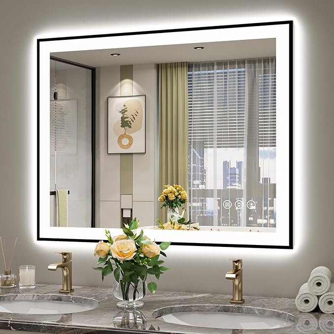 YEELAIT 40x32 Inch LED Bathroom Mirror by YEELAIT