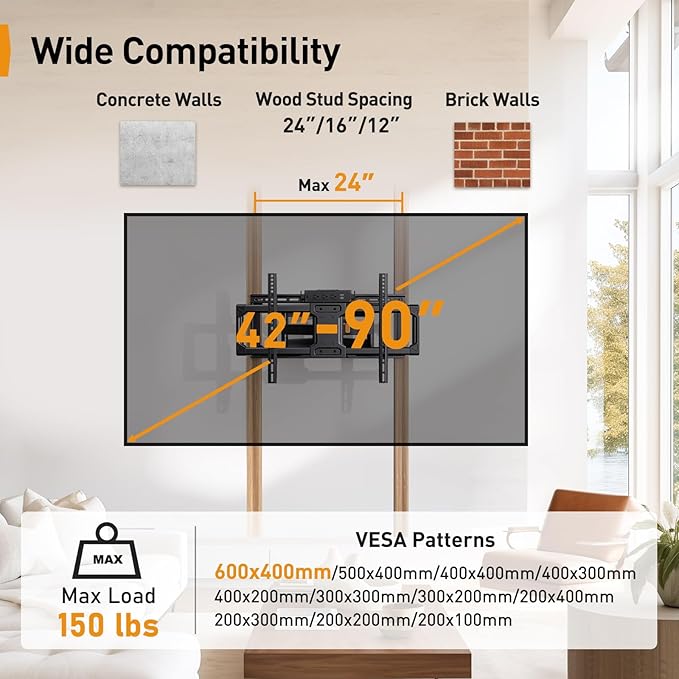 Perlegear Full Motion TV Wall Mount - Image 2