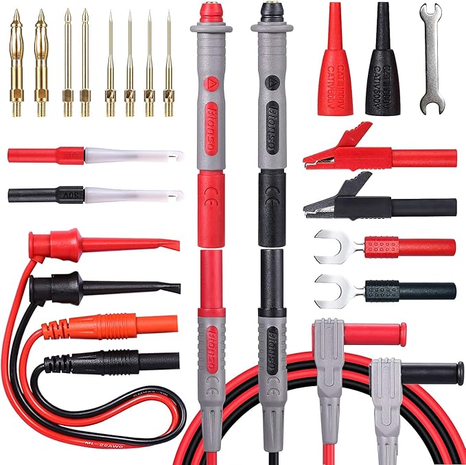 Bionso 25-Piece Multimeter Leads Kit, Professional and Upgraded Test Leads Set by Bionso
