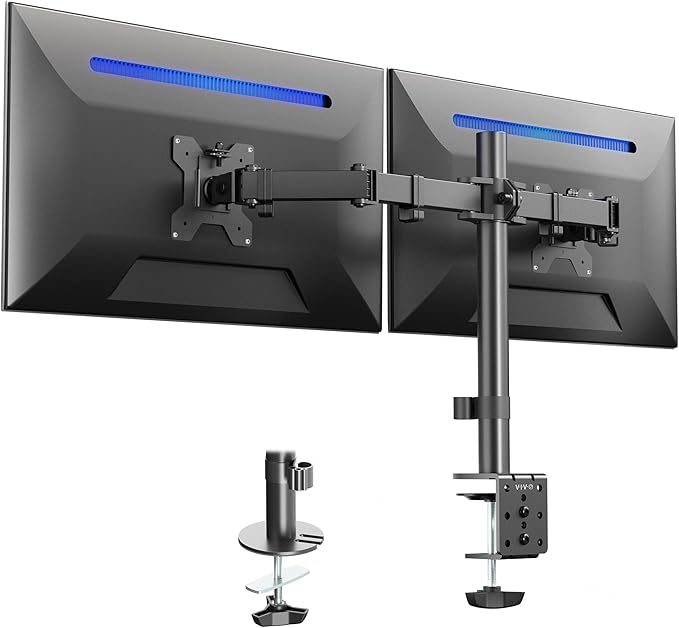 VIVO Dual Monitor Desk Mount, Heavy Duty Fully Adjustable Steel Stand, Holds 2 by VIVO