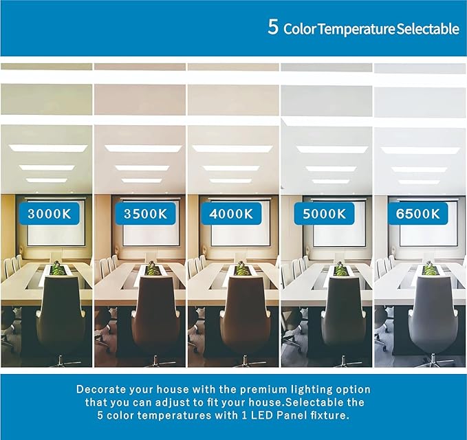 2x4 FT LED Light Flat Panel, 5 CCT 3K | 3.5k | 4K | 5K | 6.5K, Dimmable - Image 2