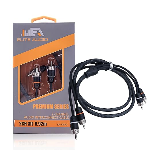 Elite Audio Premium Series 6ft. 2-Channel Car Audio RCA Cable – Double Shielded by EliteAudio