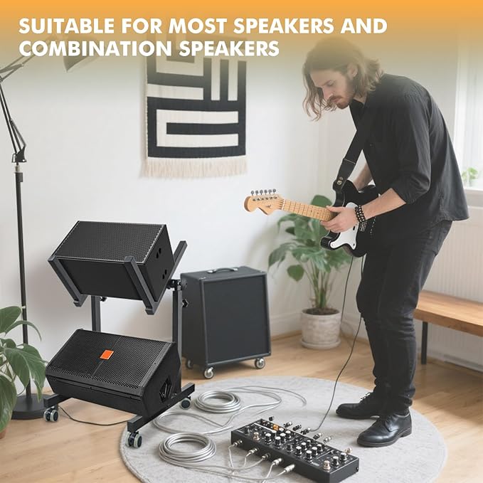 UPELLA Heavy Duty Amplifier Stand, Adjustable Amps Speaker Cabinet Stand Combo - Image 8