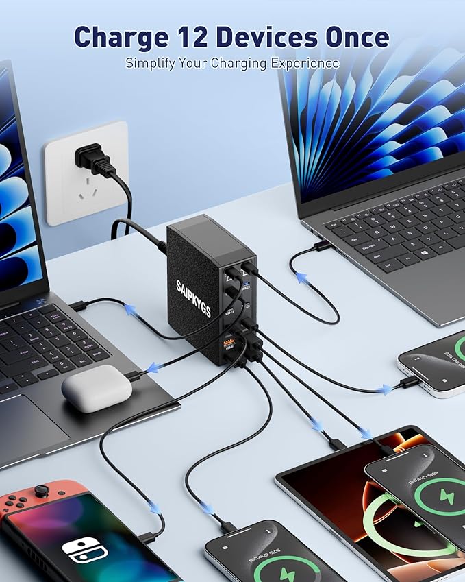 USB Charging Station, 12-Port USB C Charger Block - Image 4