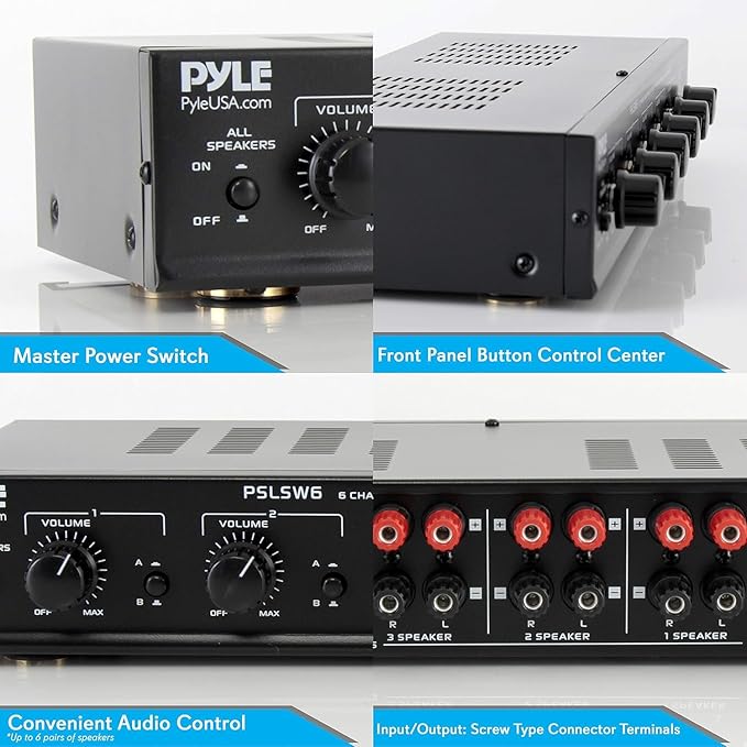 Pyle 6 Channel Speaker Selector Switch - Image 3