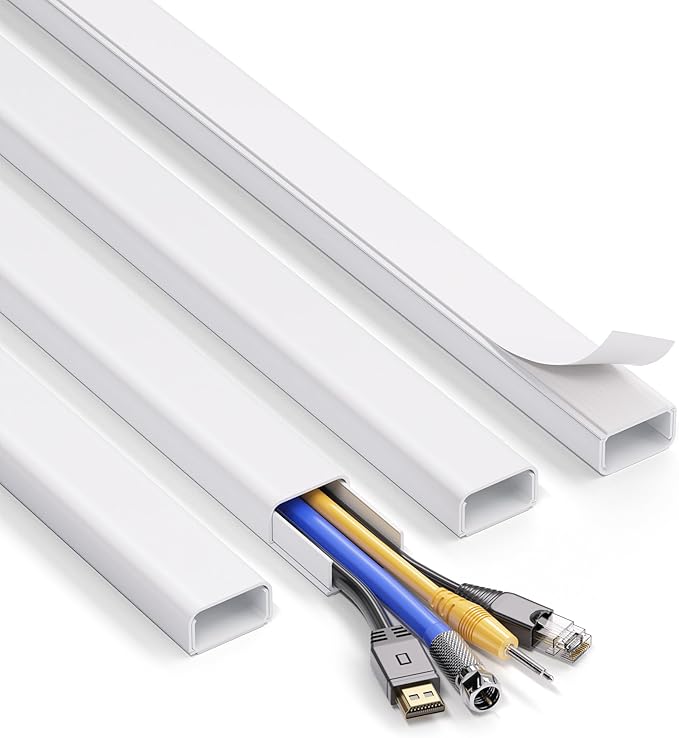 ZhiYo Large Wire Hiders for TV on Wall for 3-4 Cords - 66in PVC Cable Cover Kit by ZhiYo
