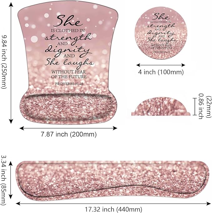 Ergonomic Mouse Pad Wrist Support and Keyboard Wrist Rest Set - Image 3