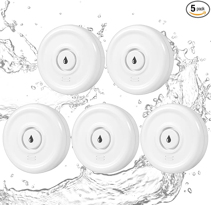 5 Pack Water Leak Detectors for Home, 100 dB Water Sensor Alarm Leak Detector by DouevoTotalHomeSecurity
