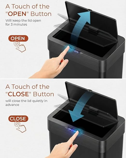 TLSUNNY 16 Gallon Motion Sensor Trash Can, Touchless Automatic Garbage Can - Image 5