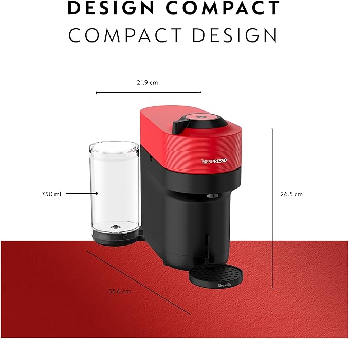 Nespresso Vertuo Pop+ Coffee and Espresso Maker by Breville, Spicy Red - Image 9