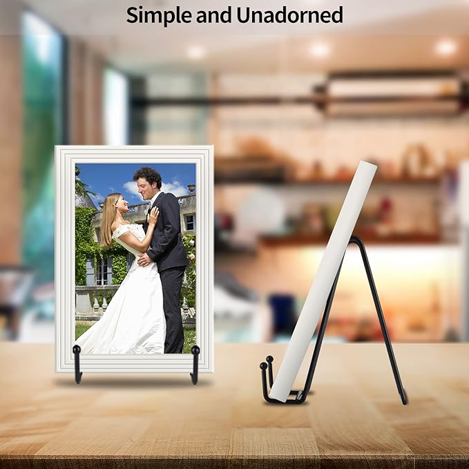 IBosins 5 Pack 6 Inch Plate Holder Display Stands, Metal Black Frame Stand - Image 4