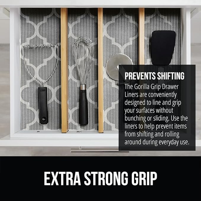 GORILLA GRIP powerGRIP Drawer Shelf and Cabinet Liner, Thick Strong Hold - Image 3