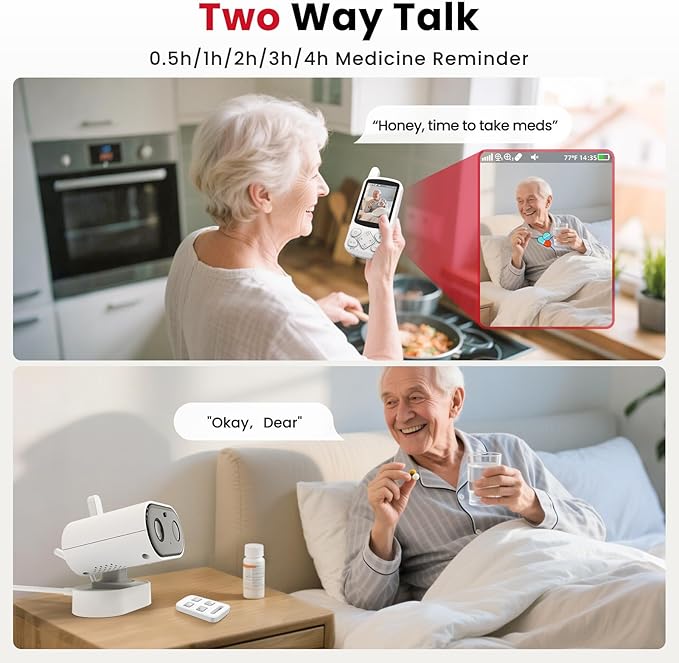CallToU Elderly Monitor with Camera and Audio, 2-Way Talk Baby Monitors - Image 2