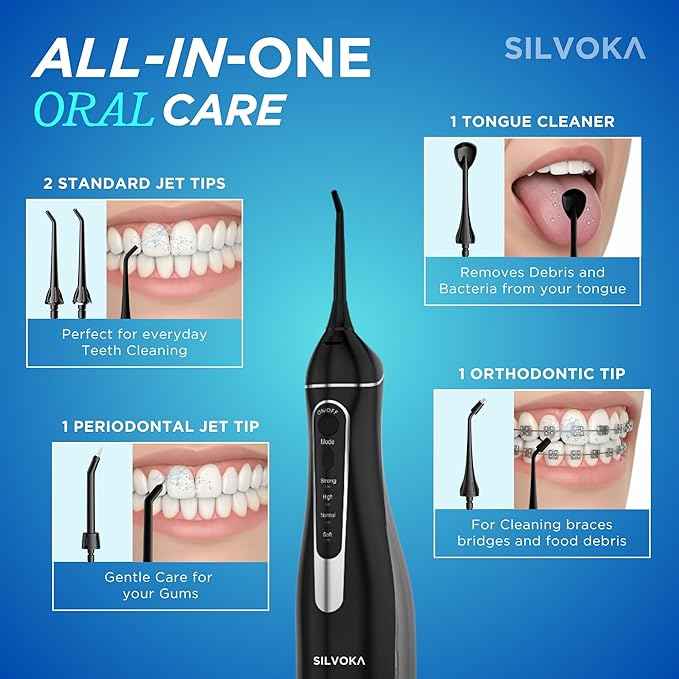 Water Flosser for Teeth, Cordless Oral Irrigator, Portable Dental Flosser - Image 5