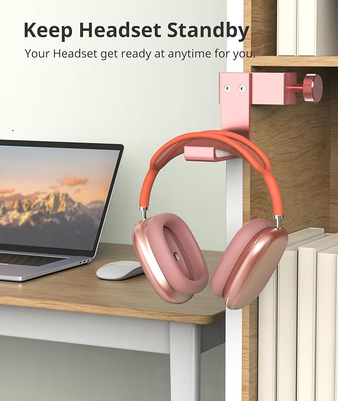 Headphone Stand for Desk – Aluminum Under Desk Headset Stand - Image 3