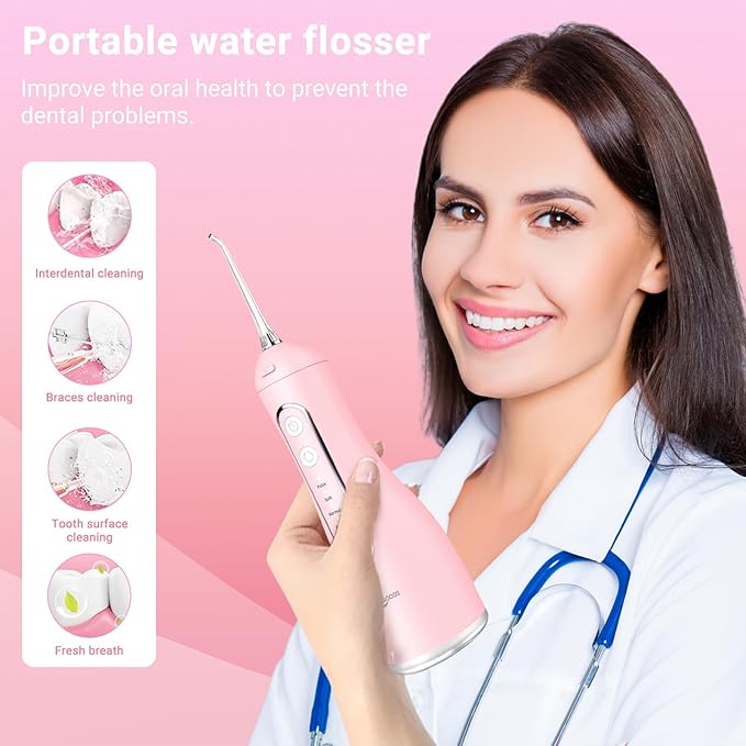 JNGOODS Cordless Water Dental Flosser Oral irrigator, JNGOODS 300ml - Image 6