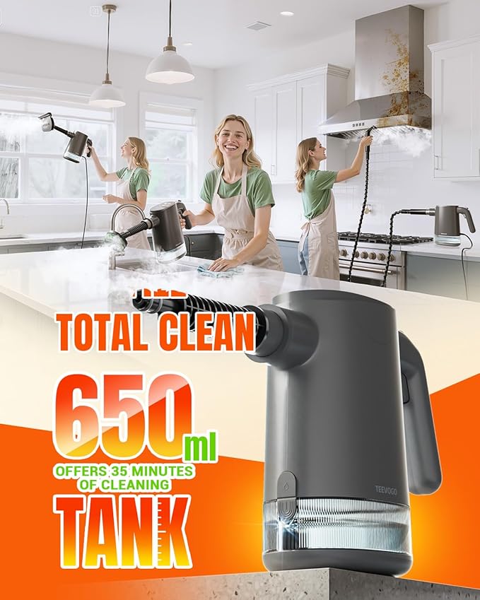 TEEVOGO Handheld Steam Cleaner for Home, Portable Steamer Cleaner - Image 8