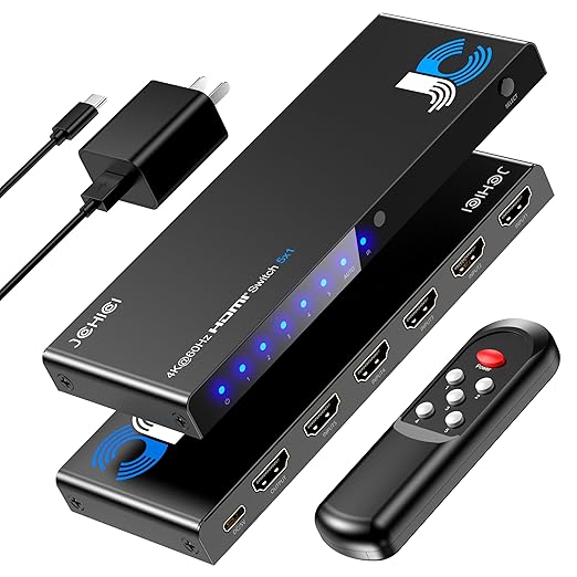 JCHICI 4K HDMI Switch 5x1 with Remote by JCHICI