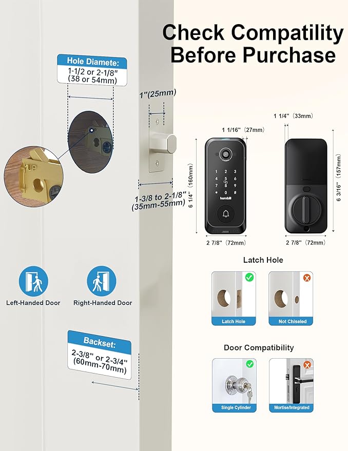 Video Smart Lock with Camera: 4-in-1 Ring+2K Camera+Doorbell+Fingerprint - Image 8