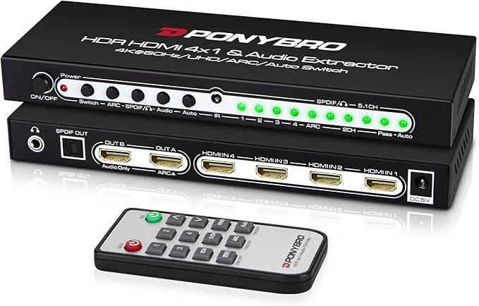 PONYBRO HDMI 2.0 Switch 4 Port by PONYBRO