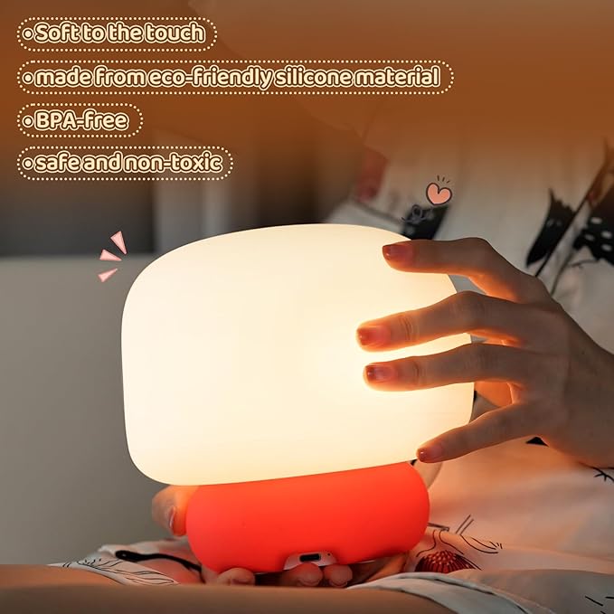 Mushroom Night Light for Kids-Gift & Toy for Kids, Touch Lamp - Image 4