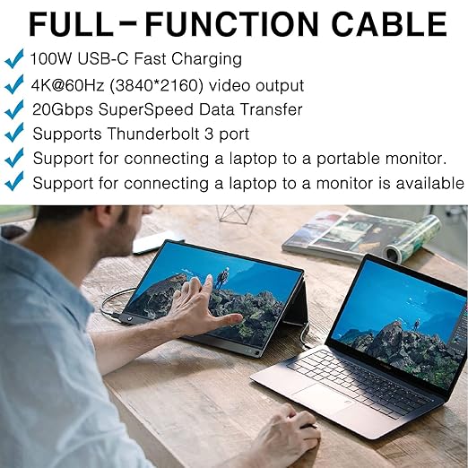 6.6FT USB-C 3.2 Gen 2×2 Display Monitor Video Link Data Transfer Cable - Image 4