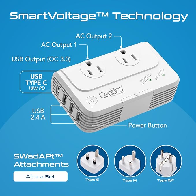 Ceptics South Africa Voltage Converter - 200W Convert 220V to 110V - Image 8