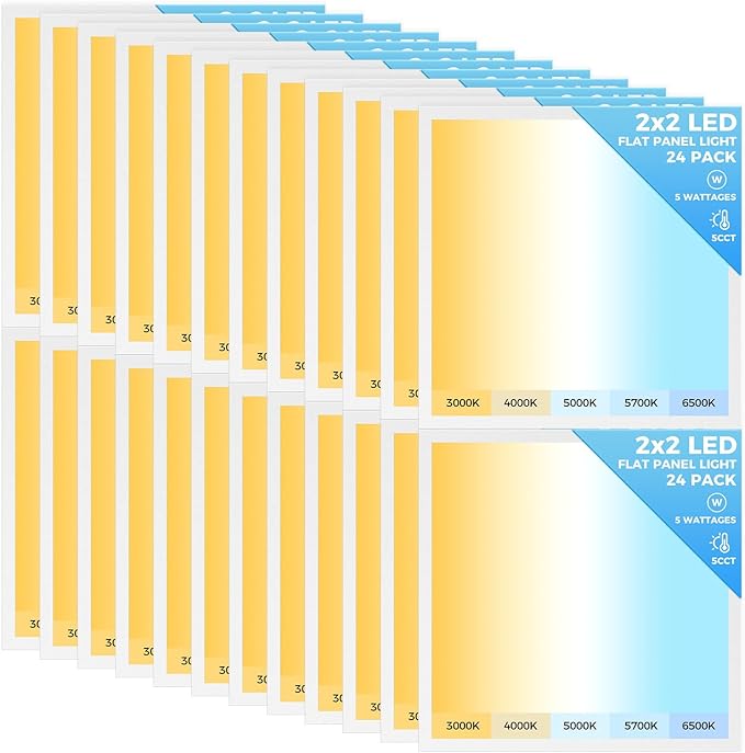 AIKVSXER 24 Pack 2x2 LED Flat Panel Light, Bright 6500LM Kitchen Laundry Flush by AIKVSXER