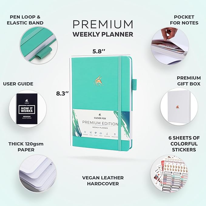 Clever Fox Planner Premium Edition – Undated Luxurious Weekly & Monthly Planner - Image 2